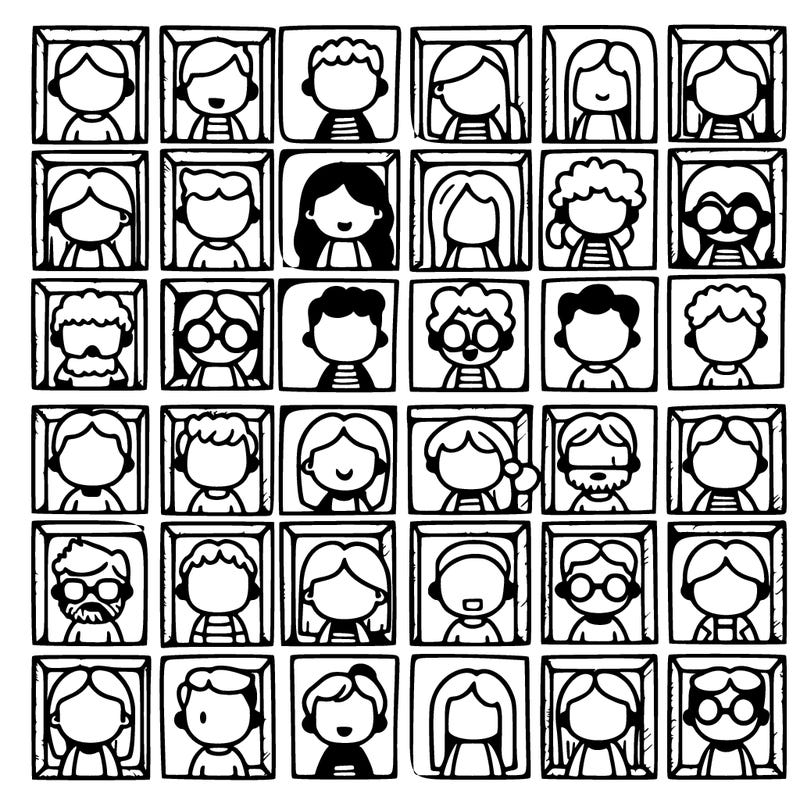 multiple people im separated in tiny boxes