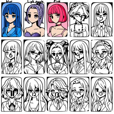 girls that look diffrent anime