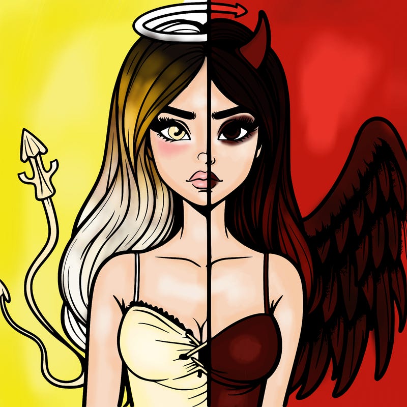 devil vs angel realistic girl