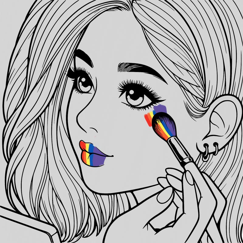 a realistic girl doing her makeup