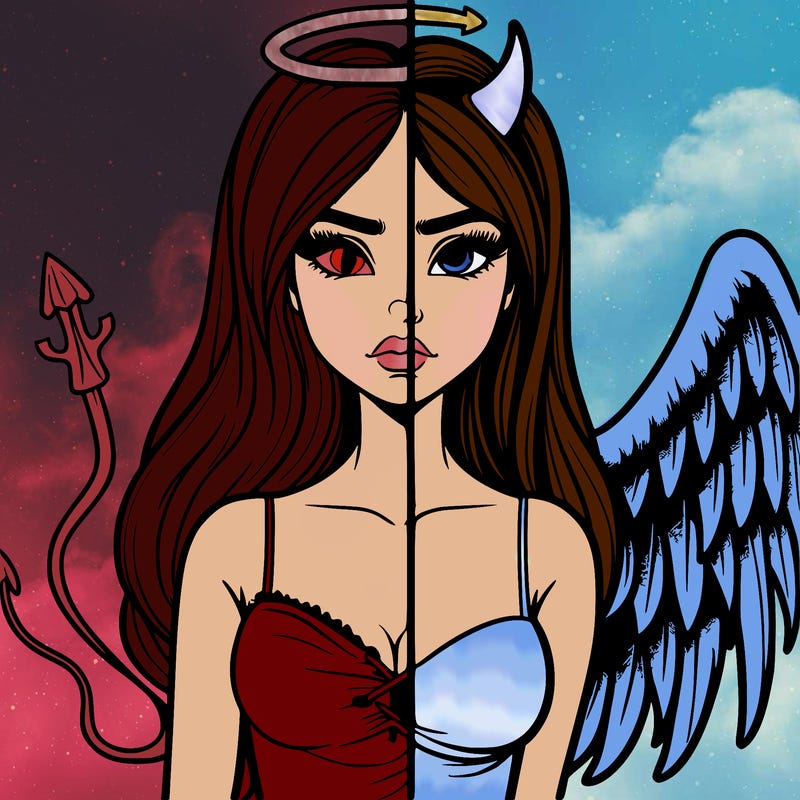 devil vs angel realistic girl