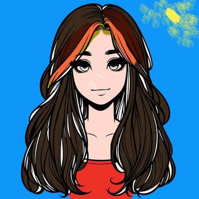 realistic girl with long hair