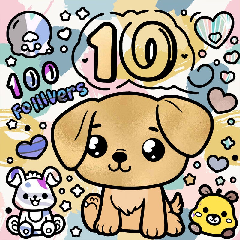 100 followers with cute dog