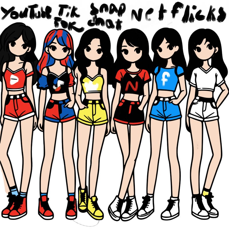 a group of girls wearing crop tops and shorts