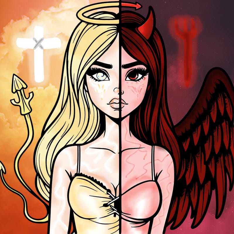 devil vs angel realistic girl