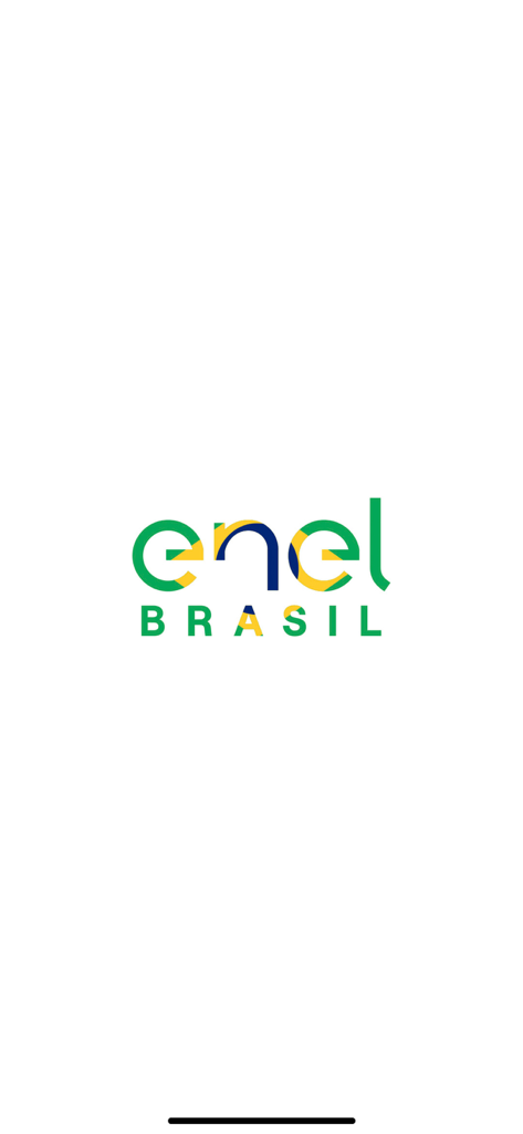 Enel São Paulo - Enel Brasil logo displayed on a white background splash screen of the mobile application