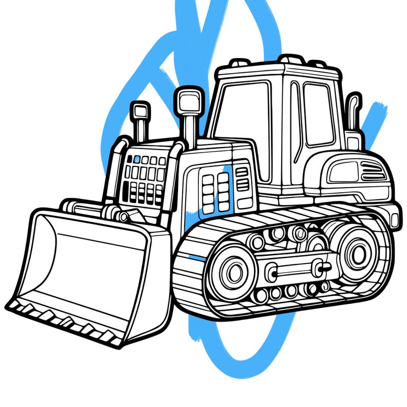 line drawing bulldozer
