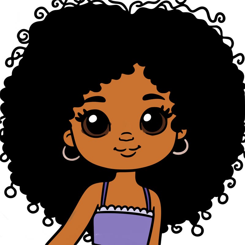 black girl with curly hair