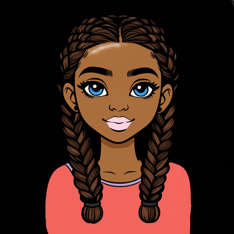 realistic girl with braids