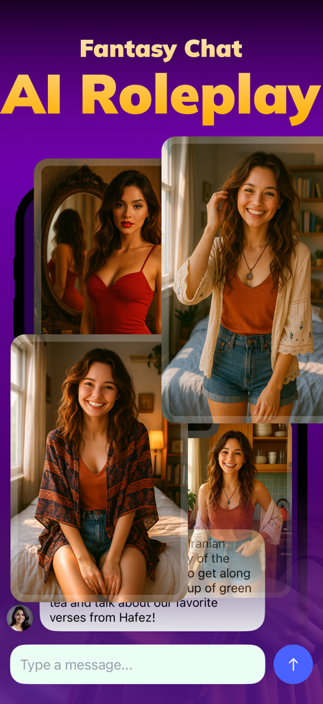 AI Girl Friend Chat  - AMA - Fantasy chat and AI roleplay interface in the AI Girl Friend Chat app showing various female characters.