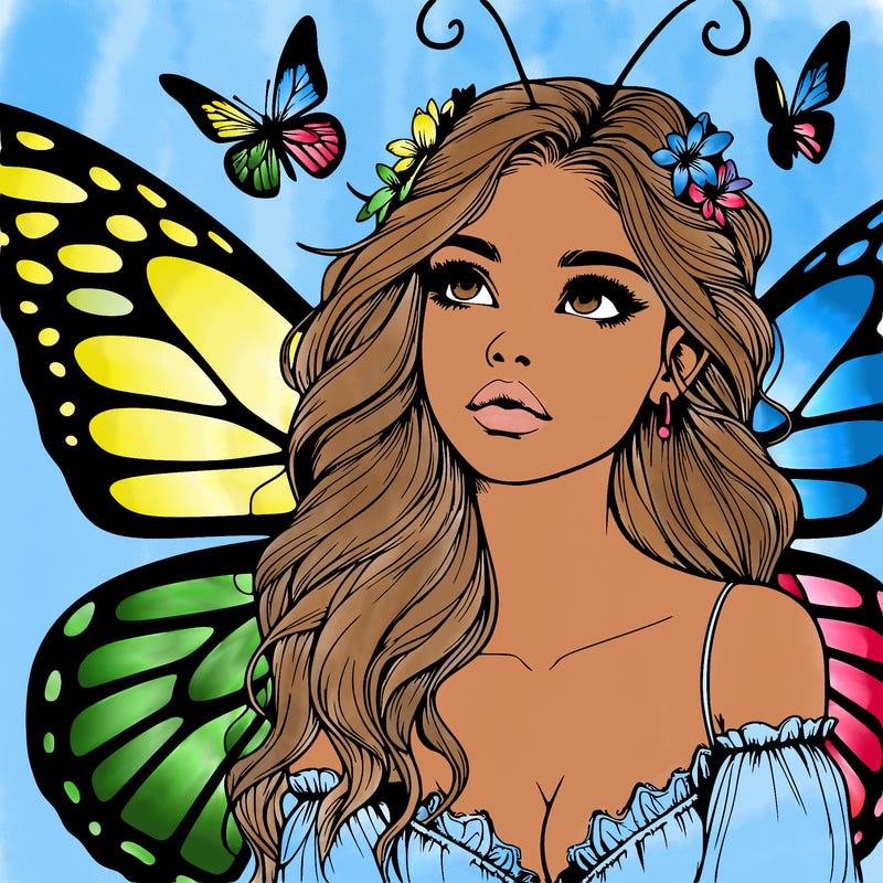 butterfly fairy realistic girl