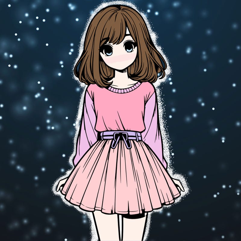 realistic girl with a skirt on