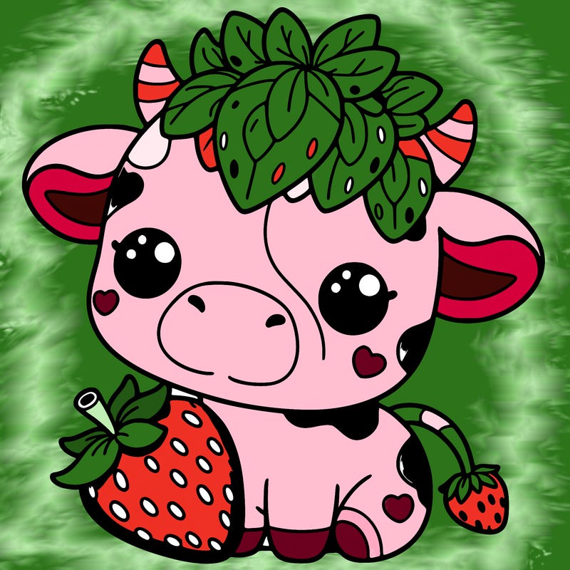 cute strawberry cow