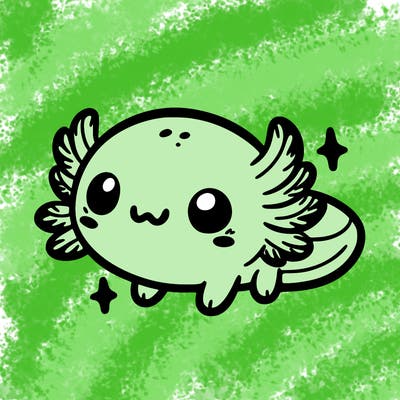 cute easy baby axolotl