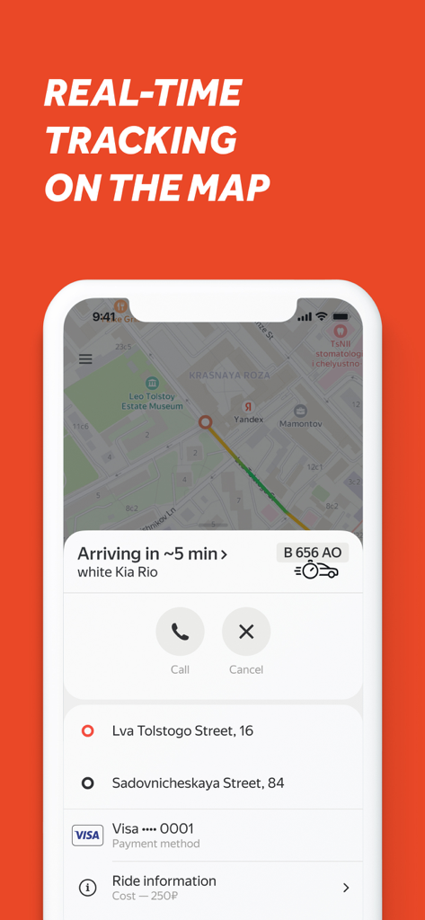 Vezet — order taxis - Interface de l'application de taxi Vezet montrant le suivi du trajet en temps réel sur une carte