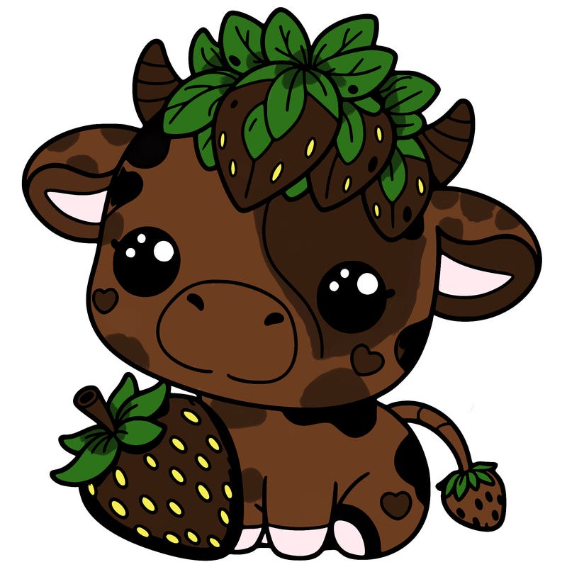 cute strawberry cow