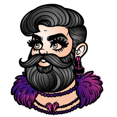 bearded drag queen