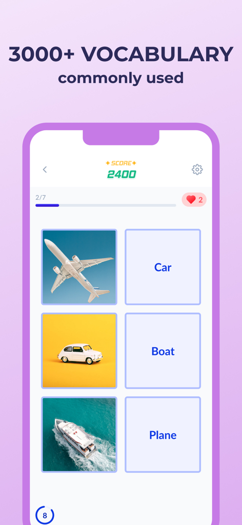 Learning English: Eng Breaking - Gamified English vocabulary matching game in the Eng Breaking app.