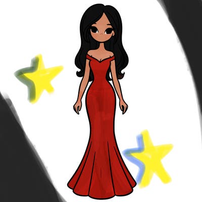 girl in long fitted dress