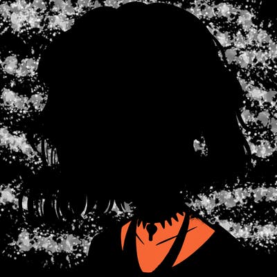 gothic girl with a mullet and glasses