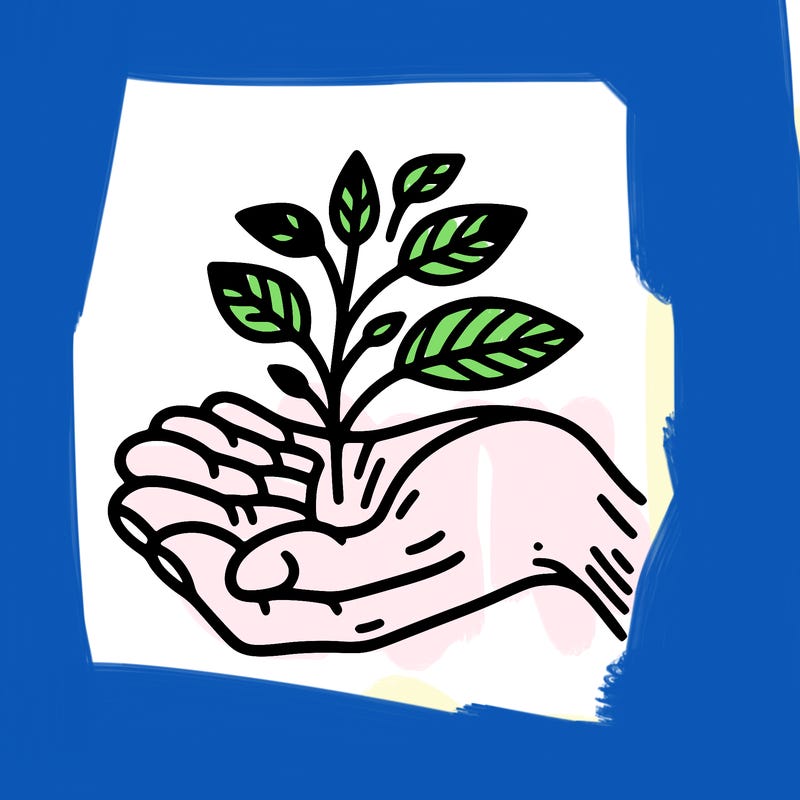 hand with plant