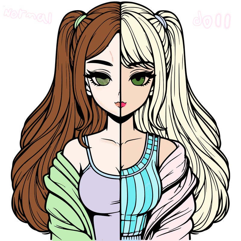 realistic girl split