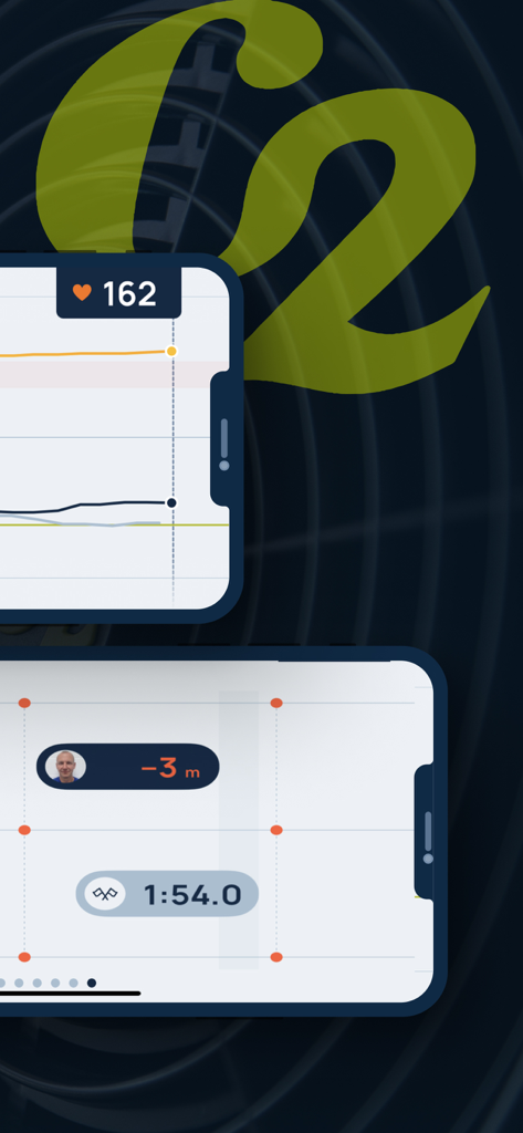 ErgData - Interface de l'application ErgData affichant la fréquence cardiaque et les indicateurs de performance en aviron