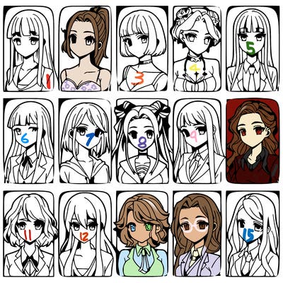 girls that look diffrent anime