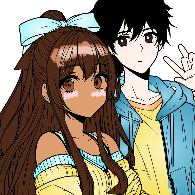 anime girl with boyfriend