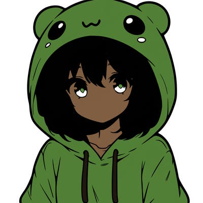 anime cute girl with hoodie