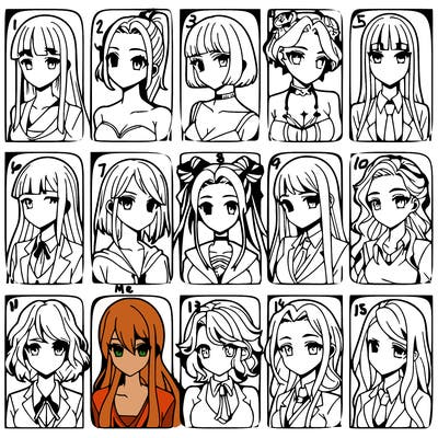 girls that look diffrent anime