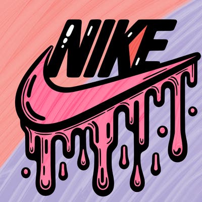 dripping nike logo