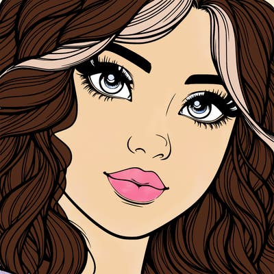 beautiful realistic girl close up to the camera with wavy hair,