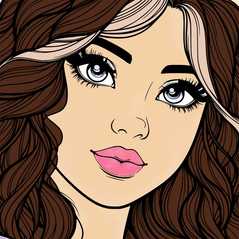 beautiful realistic girl close up to the camera with wavy hair,