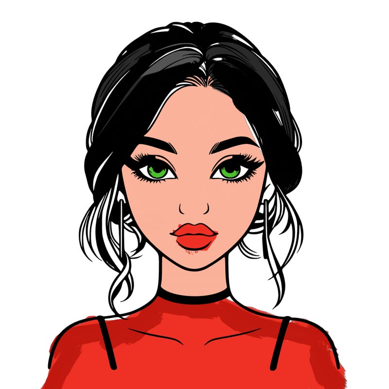 realistic girl with makeup on