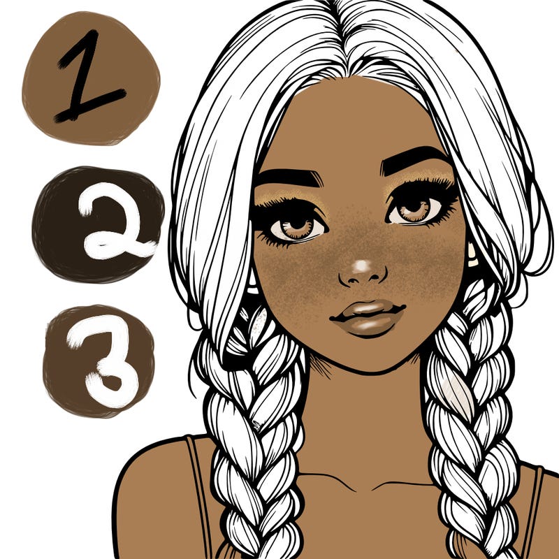 realistic girl with braids