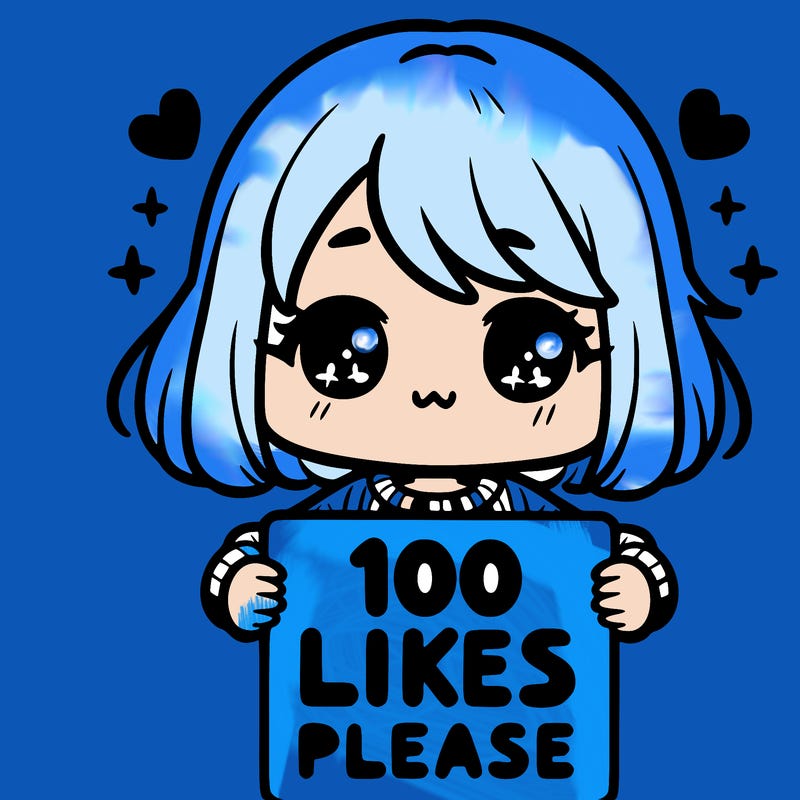 cute girl holding a sign saying 100 likes please