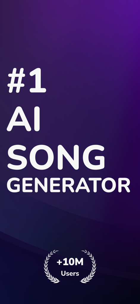 AI Song Generator - Mozart - Pantalla promocional para el Generador de Canciones con IA Mozart, mostrando su primer puesto y más de 10 millones de usuarios