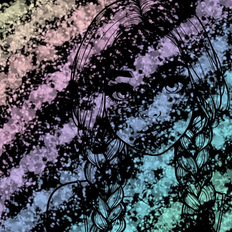 realistic girl with braids