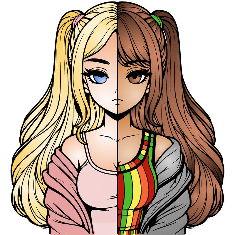 realistic girl split