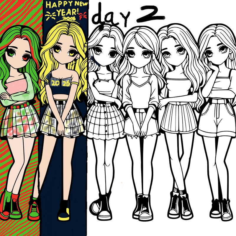 a group of girls realistic