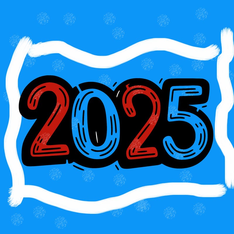 one line scrawled numbers sketch design “2025”