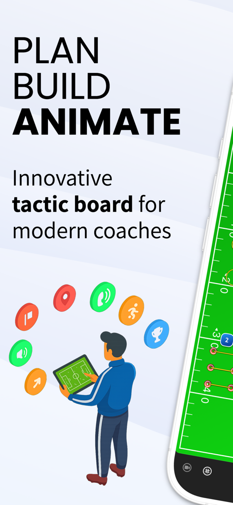 Pocket Coach Board Playmaker - Interfaz de la aplicación Pocket Coach para diseñar y animar jugadas de fútbol americano