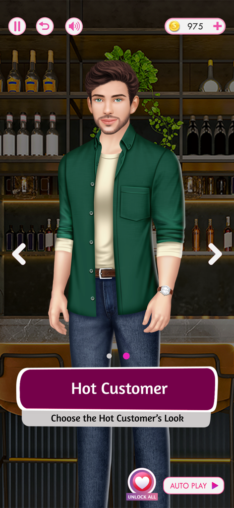 Decisions Choose Your Storyゲームの男性キャラクターカスタマイズ画面