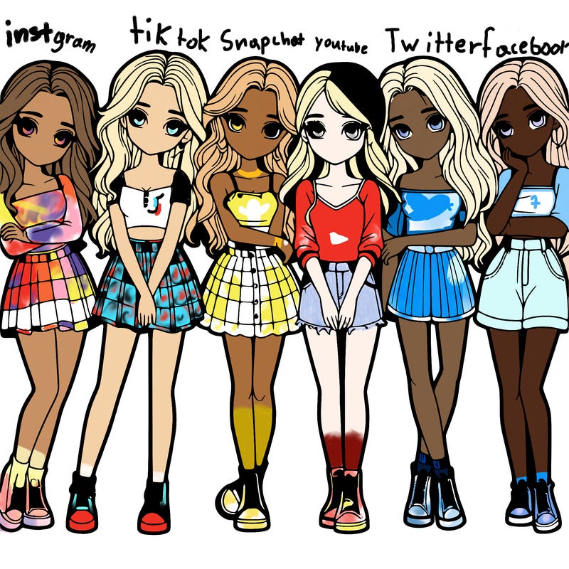 a group of girls realistic