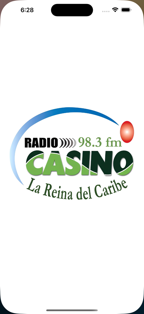 Radio Casino 98.3 FM La Reina del Caribe splash screen with station logo
