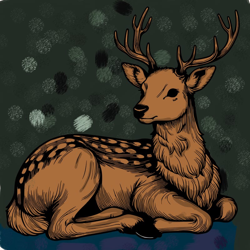 realistic deer with antlers
