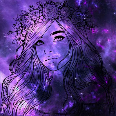 realistic girl with flower crown