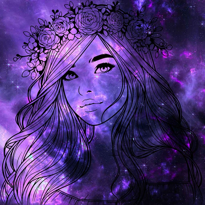 realistic girl with flower crown