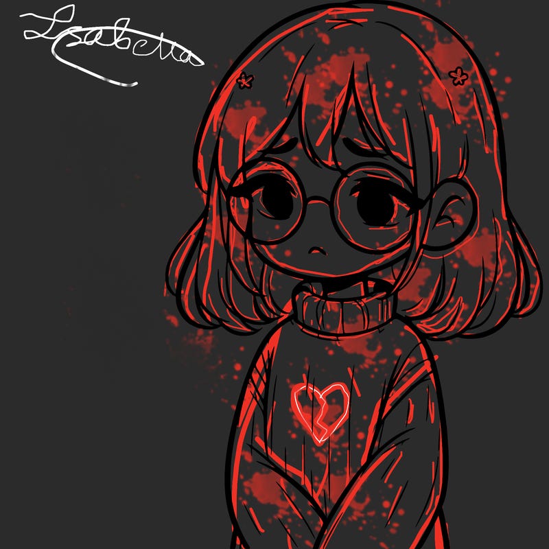 sad girl with glasses in a sweater